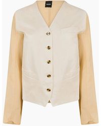 BOSS - Jaleo Solid Patterned Waist Coat - Lyst