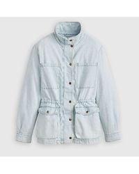Levi's - Levi's Karlie Solid Patterned Snap Button Press Stud Cuff Denim Jacket - Lyst