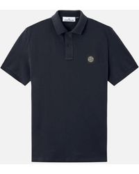 Stone Island - Organic Cotton Elastane Pique Polo Shirt - Lyst