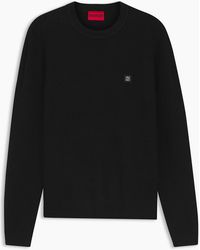 BOSS - Crew Neck Wool Jumper With Logo Detail (Setal) - Lyst