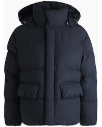BOSS - Celvie Hooded Snap Button Solid Patterned Puffer Jacket - Lyst