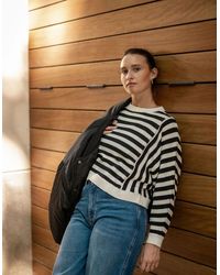 Gini London - Recycle Mix Contrast Stripe Loose Fit Knit Jumper - Lyst