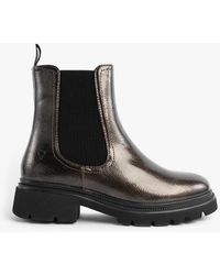 Heavenly Feet - Zeta Chelsea Boots Pewter Patent - Lyst