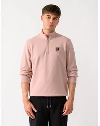 Belstaff - Logo Quarter Zip Sweatshirt - Lyst