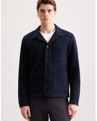 Seidensticker - Regular Fit Wool Mix Casual Overshirt Dark - Lyst