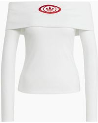 adidas - Campus Off-The-Shoulder Long Sleeve T-Shirt - Lyst