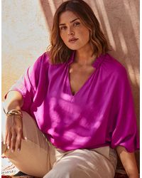 Live Unlimited London - Dolman Sleeve Gathered Neck Top - Lyst
