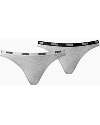 PUMA - 2-Pack Classic Logo Low-Rise Bikini Briefs, Melange - Lyst