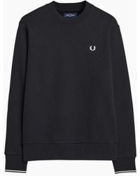 Fred Perry - Crew Neck Sweatshirt Embroidered Logo Pullover Cotton - Lyst
