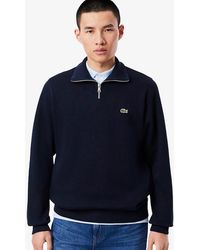 Lacoste - Zip-Up High Neck Interlock Sweatshirt - Lyst