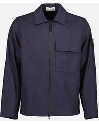 Stone Island - Panama Cotton Zipped Overshirt - Lyst