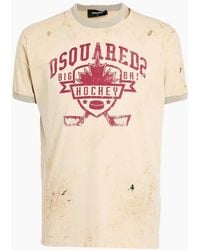 DSquared² - Hockey Design Champagne T-Shirt - Lyst