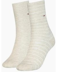 Tommy Hilfiger - 2-Pack Small Stripe Socks, Light Melange - Lyst