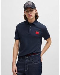 BOSS - Hugo Dereso222 Cotton Piqué Slim-Fit Polo Shirt With Logo Label Nos - Lyst