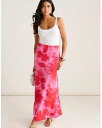 Gini London - Watercolour Floral Print A Line Maxi Skirt - Lyst