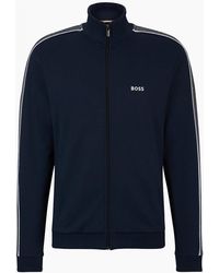 BOSS - Dark Zip Through Tracksuit Jacket - Lyst