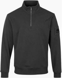 Moose Knuckles - Hartsfield Quarter Zip Pullover Cement Sweatshirt - Lyst
