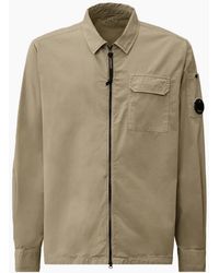 C.P. Company - Gabardine Zip Up Lens Overshirt - Lyst