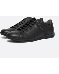BOSS - Boss Saturn Low Profile Leather Trainers With Odour-Control Lining Nos - Lyst