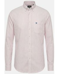 Fynch-Hatton - Cotton Oxford Stripe Button Down Shirt Magnolia - Lyst
