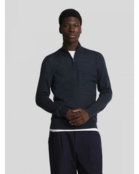 Lyle & Scott - Lyle & Scott Tonal Eagle Merino Quarter-Zip Jumper - Lyst