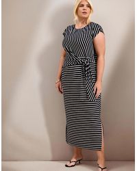 Live Unlimited London - Stripe Short Sleeve Tie Side Jersey Max - Lyst