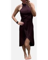 Ted Baker - Ld99 Wmd-Betyel Halter Neck Dress With Twist Waist Wine Party Tops New - Lyst