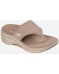 Skechers Go Walk - Arch Fit 2.0 Textile Taupe Standard Sandals - Lyst