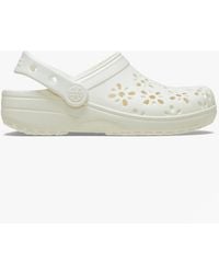 Crocs™ - 210927 Classic Floral Cut Out Clogs Chalk - Lyst