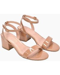 XY London - Ladies Gemma Patent Strappy Low Block Heel Sandals - Lyst