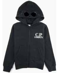 C.P. Company - Undersixteen Basic Fleece Goggle Hooded Sweatshirt 999 - Lyst