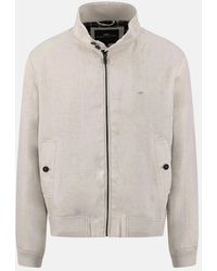 Fynch-Hatton - Pure Linen Harrington Jacket Cement - Lyst