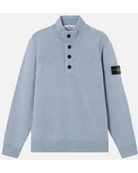 Stone Island - 1/4 Button 5100040 Sweater - Lyst