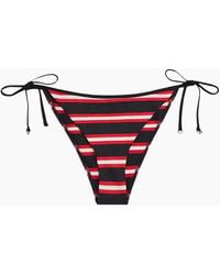 Tommy Hilfiger - Th Texture V-String Side Tie Bikini Bottoms, New Preppy Stripe - Lyst