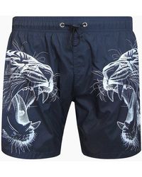 Philipp Plein - Plein Sport Double Tiger Logo Medium Boardshort Swim Shorts - Lyst