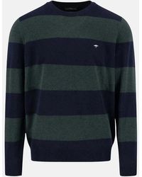 Fynch-Hatton - Block Stripe Merino Wool Cashmere Crewneck Knit - Lyst