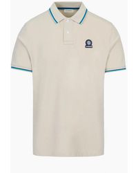 Sandbanks - Tipped Badge Pique Polo S1-26 Stone - Lyst