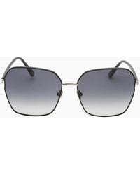 Tom Ford - Claudia-02 Smoke Polarized Lens Shiny Sunglasses - Lyst