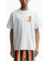 CASABLANCA - T Shirts Shorts Sleeve Crew Neck Gradient Arch Logo Cotton Tops - Lyst