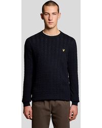 Lyle & Scott - Linen Blend Ribbed Crew Neck Jumper - Lyst