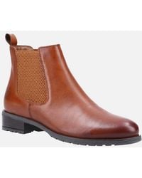 Hush Puppies - Sammie Leather Tan Flat Chelsea Boots - Lyst