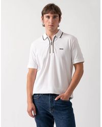 BOSS - Boss Philix Slim Fit Zip Polo Shirt - Lyst