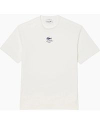 Lacoste - T Shirts Th2739 Signature Print Classic Fit Crew Neck Summer Tee - Lyst