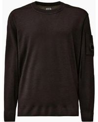 C.P. Company - Merino Wool Crewneck Lens Knit - Lyst