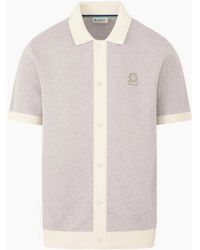 Sandbanks - Knitted Full Button Polo Oat - Lyst