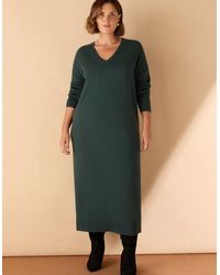 Live Unlimited London - V Neck Knit Jumper Dress - Lyst
