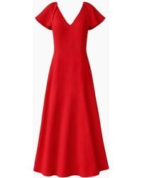 Ro&zo - Flutter Sleeve Dress With Linen - Lyst