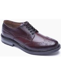Base London - London Tanner Leather Bordo Brogues Shoes - Lyst