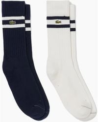 Lacoste - 2 Pack Ribbed Cotton Socks - Lyst