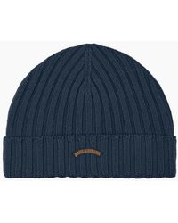 Paul & Shark - Wool Beanie 635 Dark Denim - Lyst